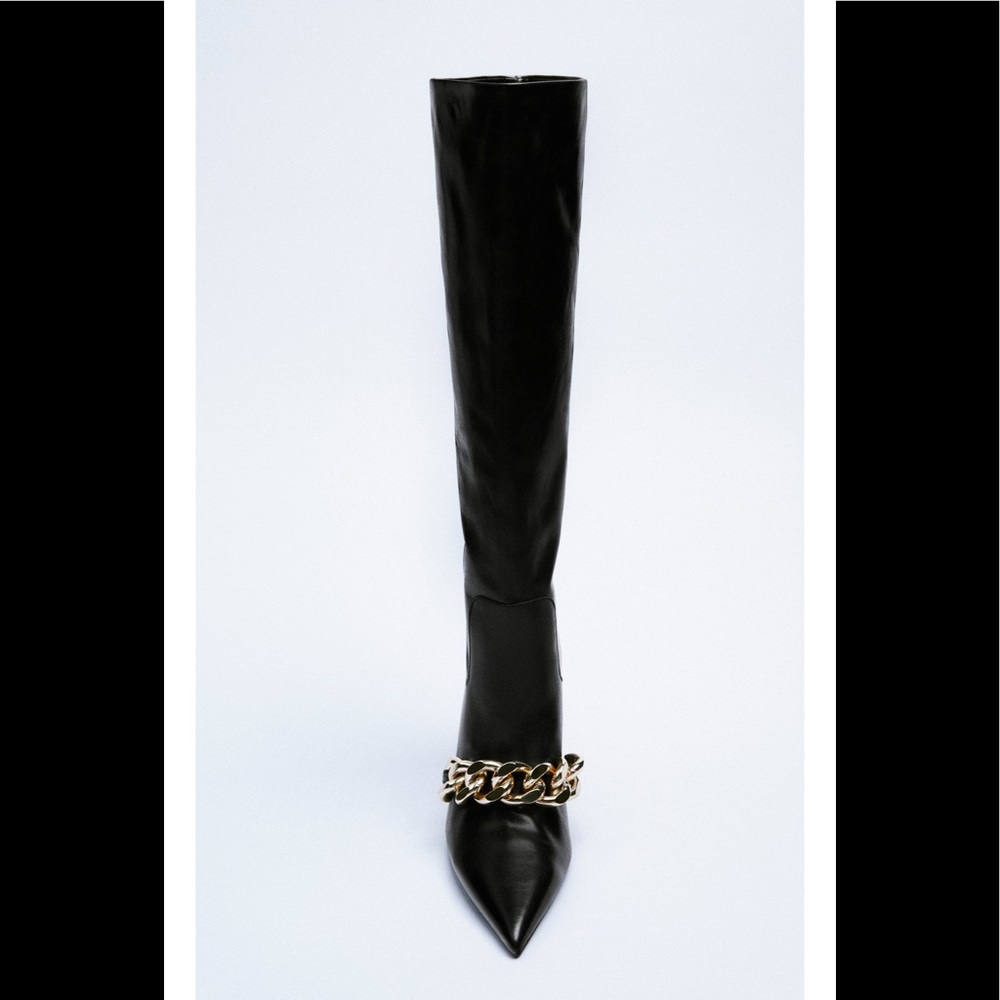 ZARA Cow Leather Heeled Boots - Picture 13 of 15